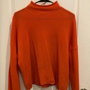 Whistles Orange Knit Turtleneck Sweater - One Size